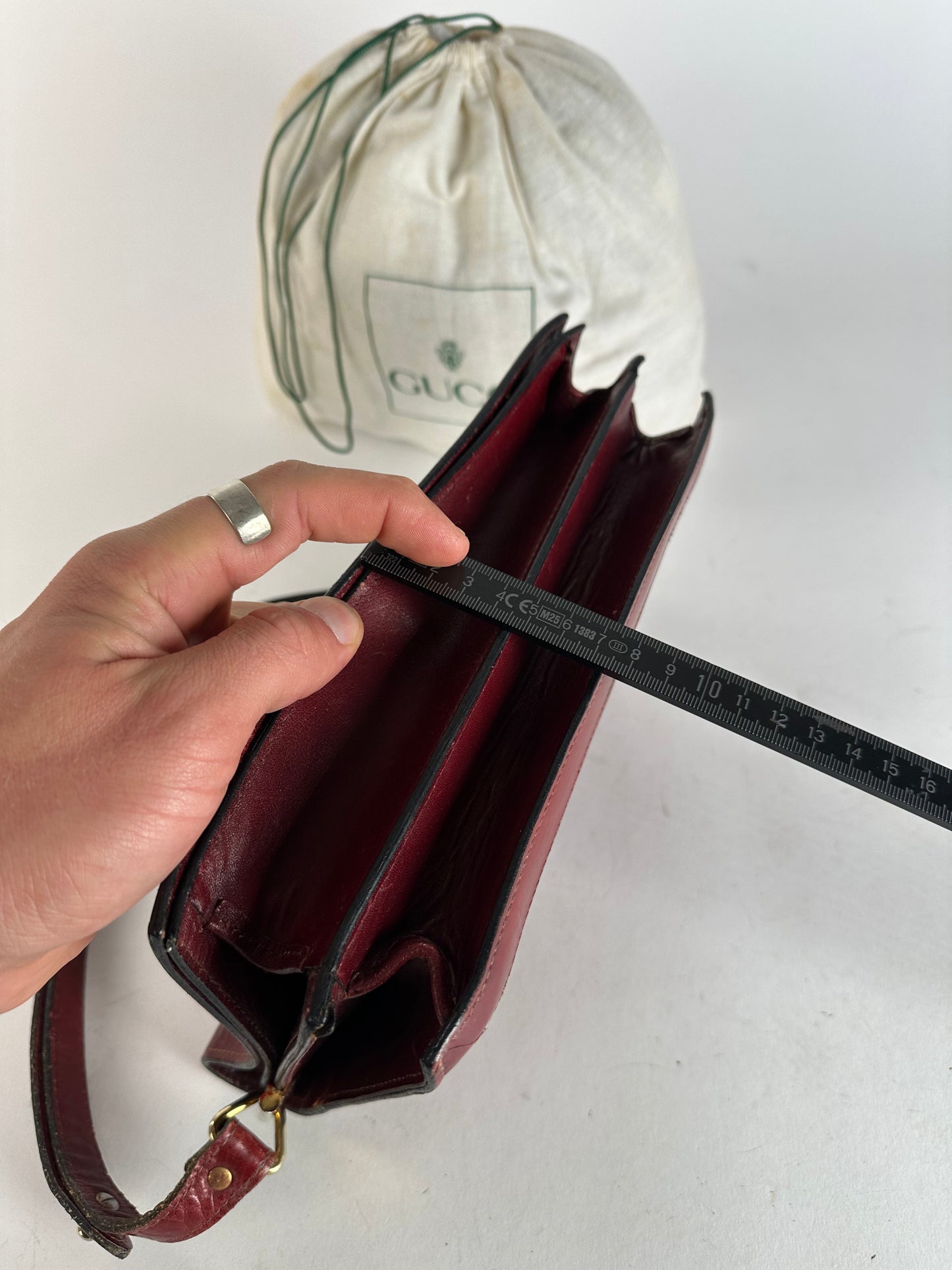 Vintage Gucci Horsebit 2Way Bag Burgundy
