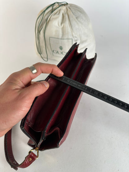 Vintage Gucci Horsebit 2Way Bag Burgundy