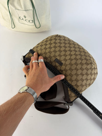 Vintage Gucci GG Supreme Hobo Bag c. Late 2000s Tan Brown