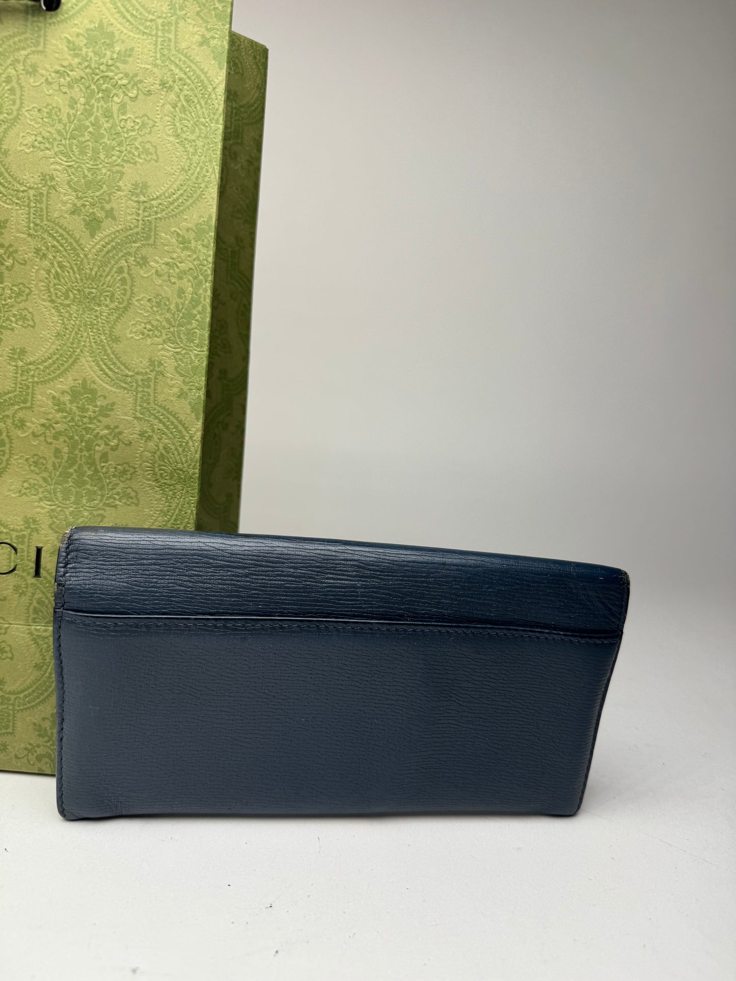 Vintage Gucci Leather Card holder / ID holder navy