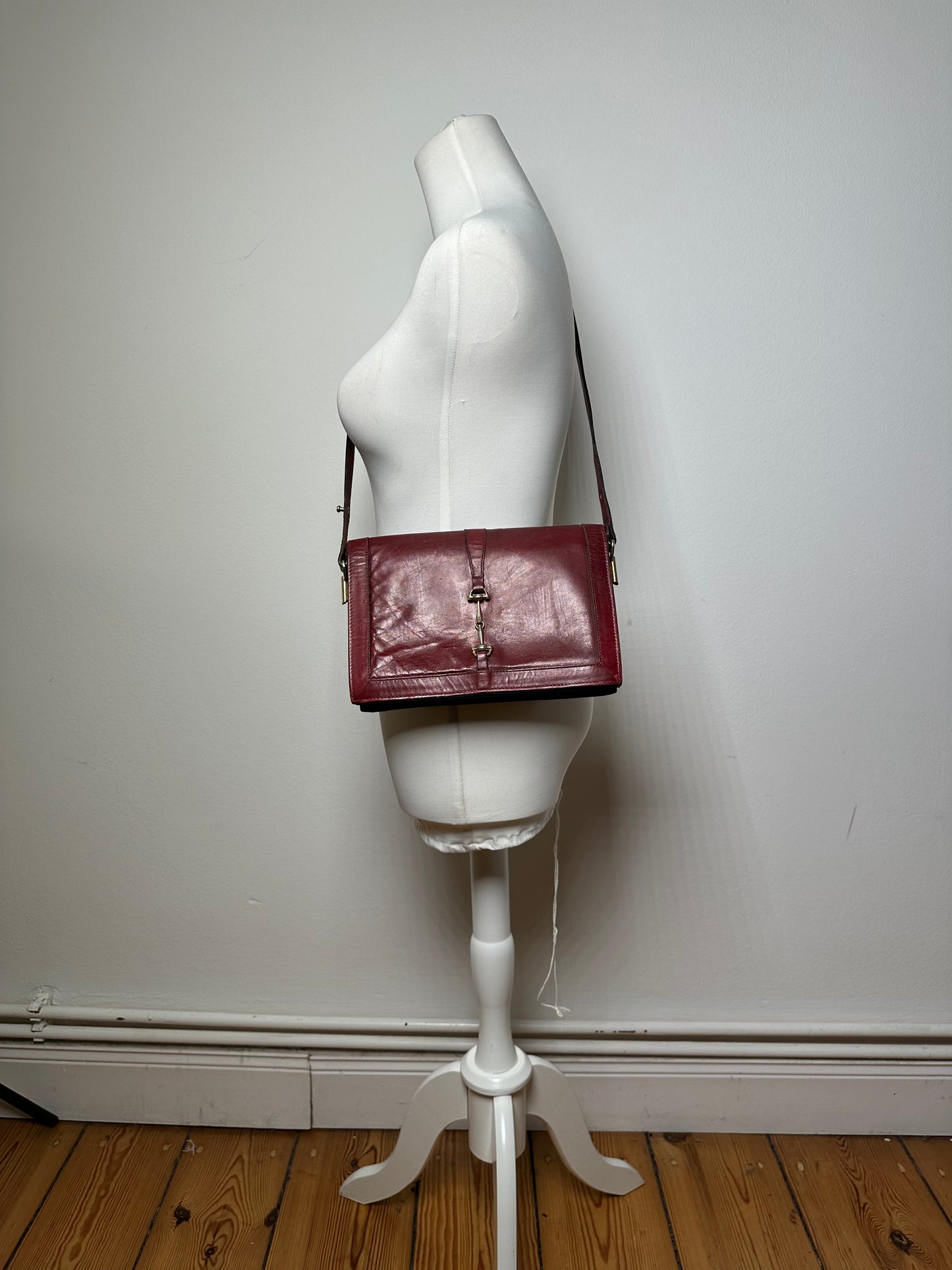 Vintage Gucci Horsebit 2Way Bag Burgundy