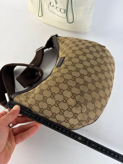 Vintage Gucci GG Supreme Hobo Bag c. Late 2000s Tan Brown