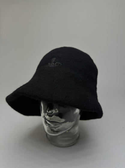 Vintage Vivienne Westwood Wool Bucket Hat Black Orb
