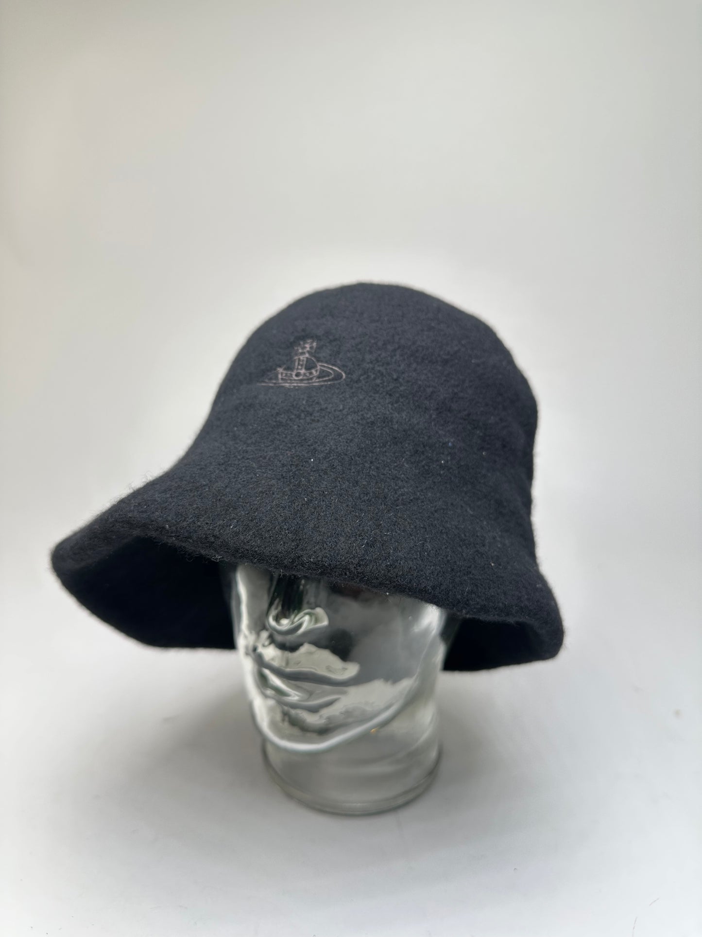 Vintage Vivienne Westwood Wool Bucket Hat Black Orb