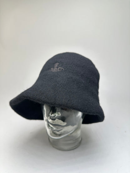 Vintage Vivienne Westwood Wool Bucket Hat Black Orb