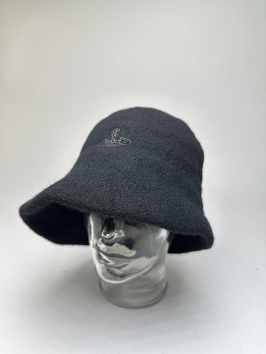 Vintage Vivienne Westwood Wool Bucket Hat Black Orb