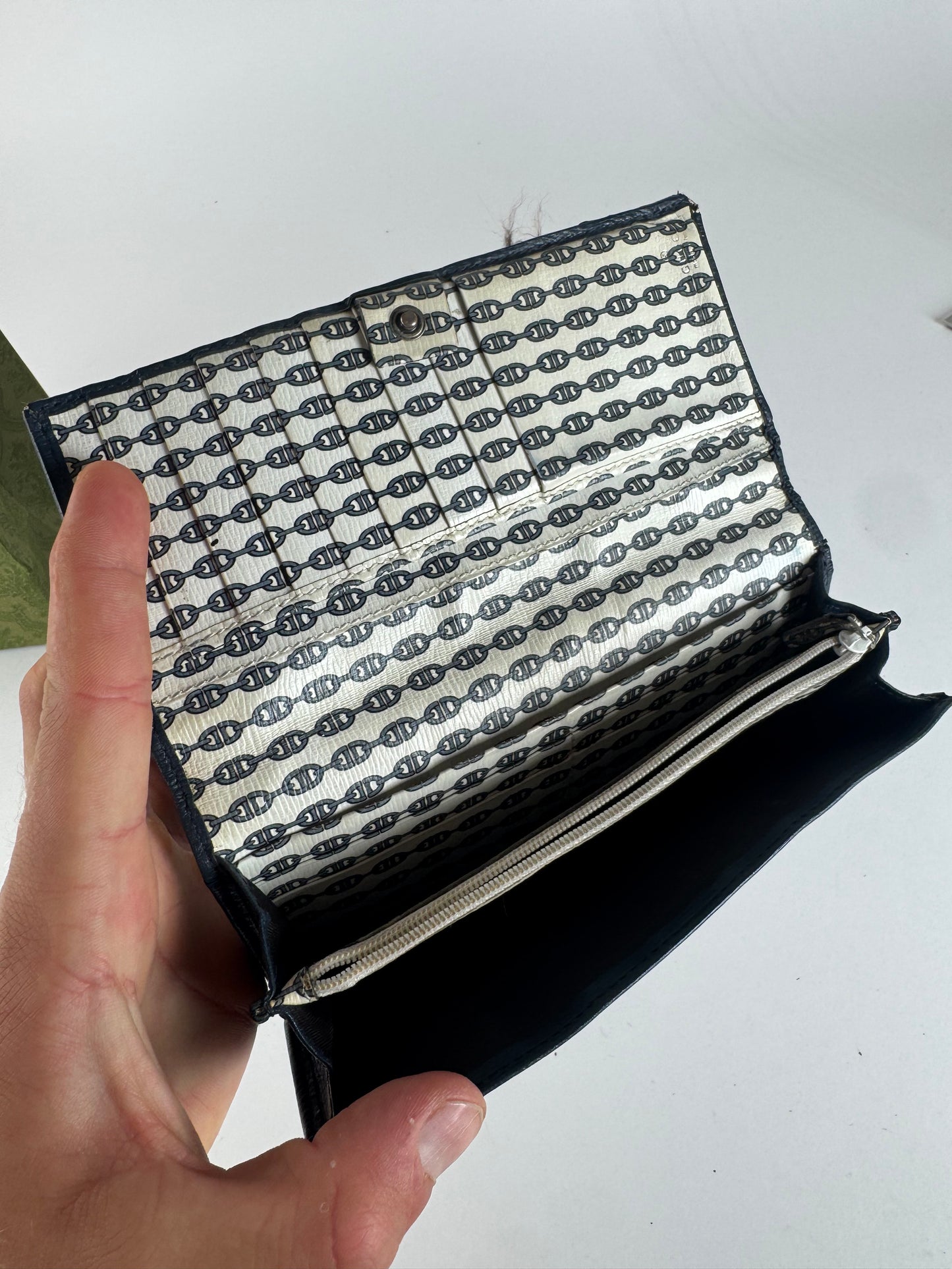 Vintage Gucci Leather Card holder / ID holder navy