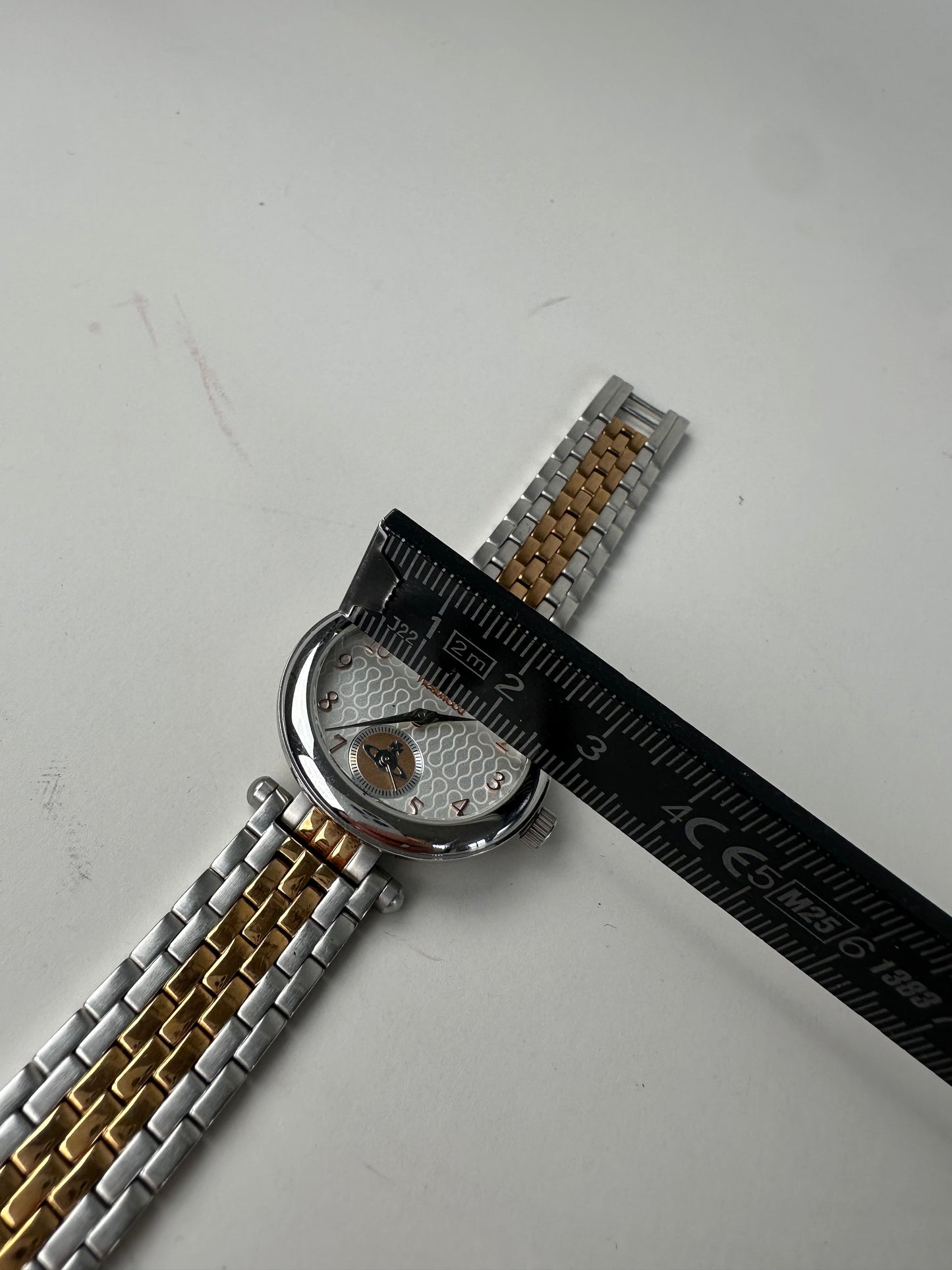 Vintage Vivienne Westwood Stainless Steel Bracelet Watch Silver Gold