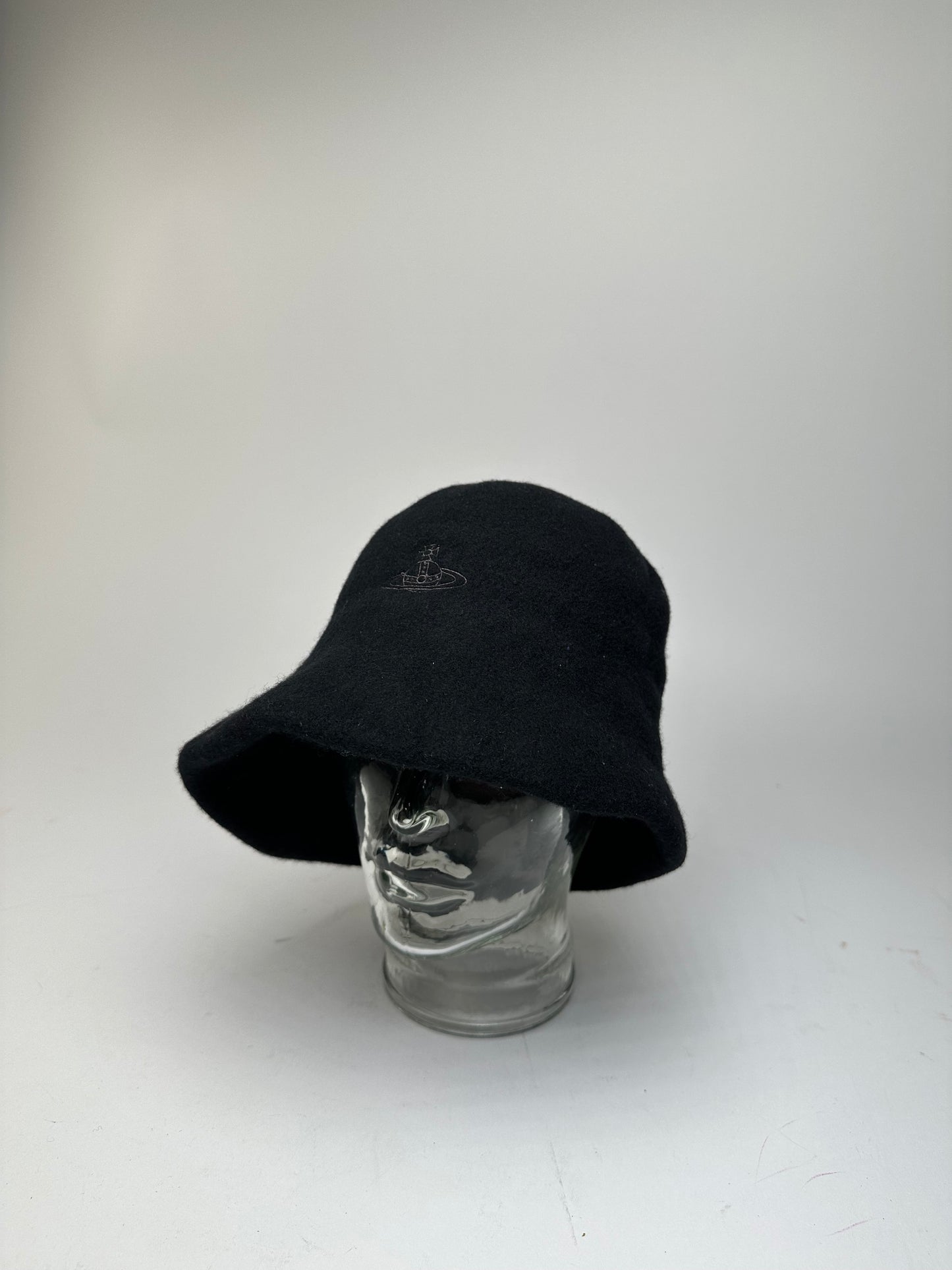 Vintage Vivienne Westwood Wool Bucket Hat Black Orb