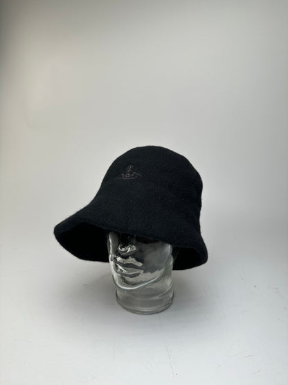 Vintage Vivienne Westwood Wool Bucket Hat Black Orb