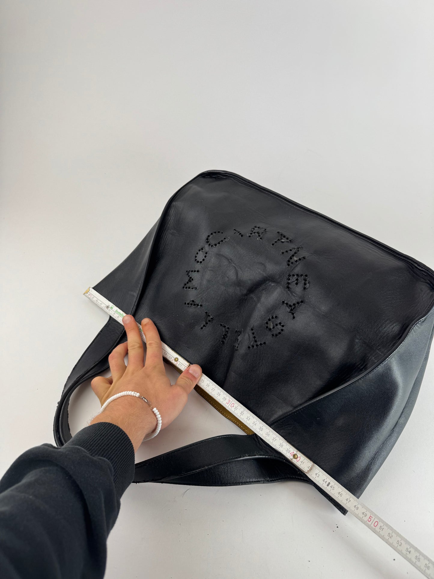 Vintage Stella Mc Cartney Logo Vegan Leather Tote black