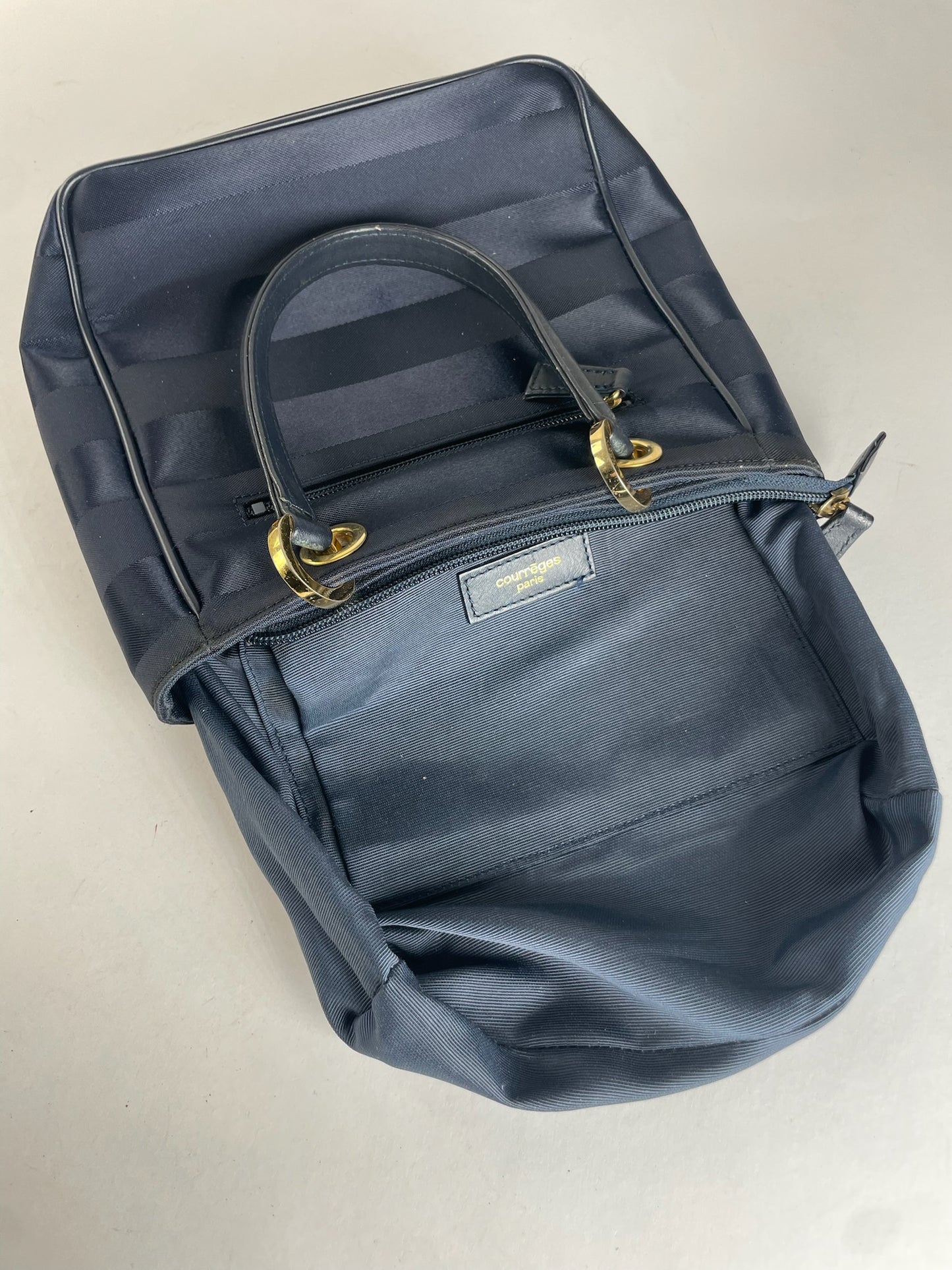 Vintage Courreges Monogram Bag Black Grey