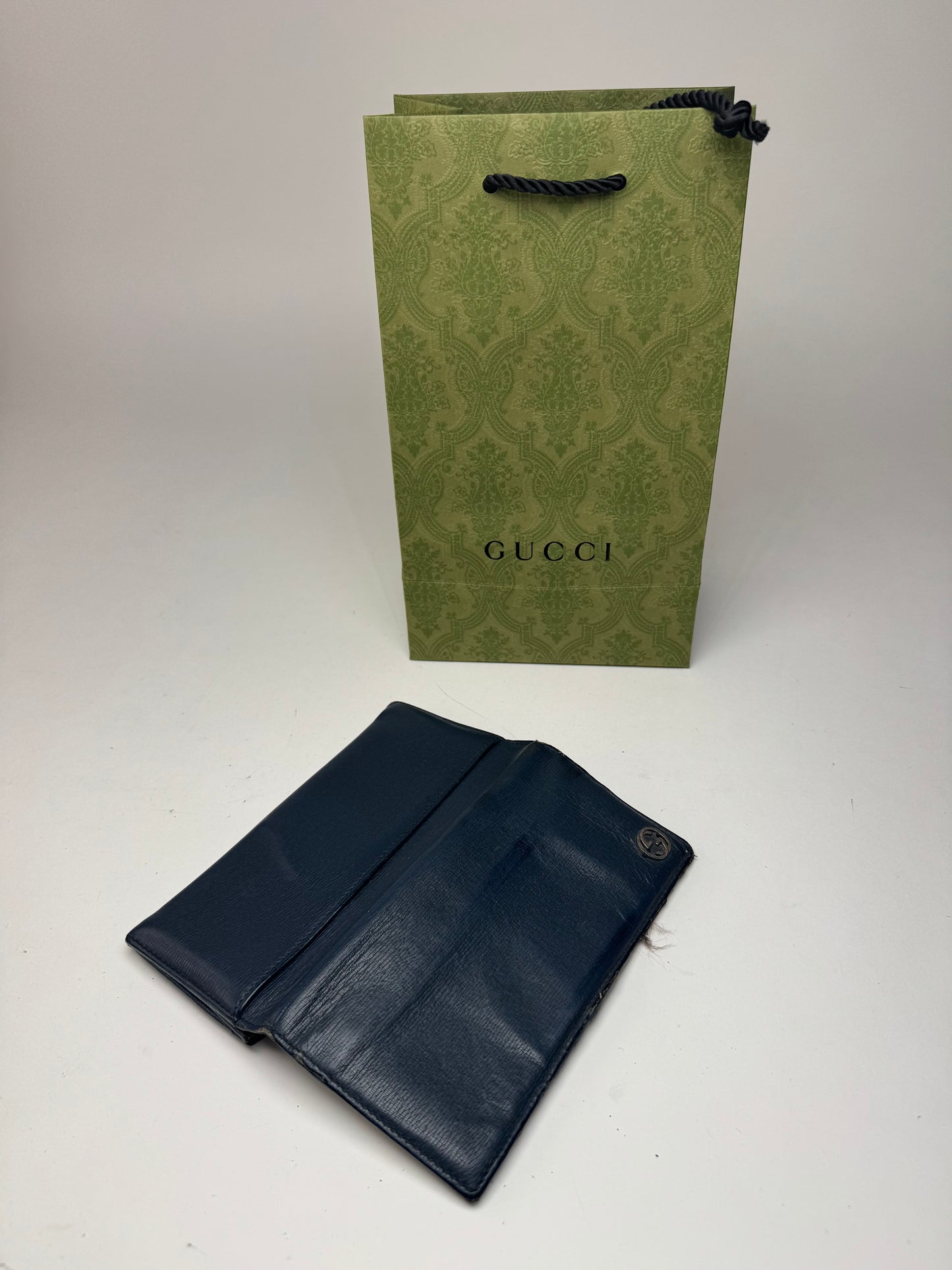 Vintage Gucci Leather Card holder / ID holder navy