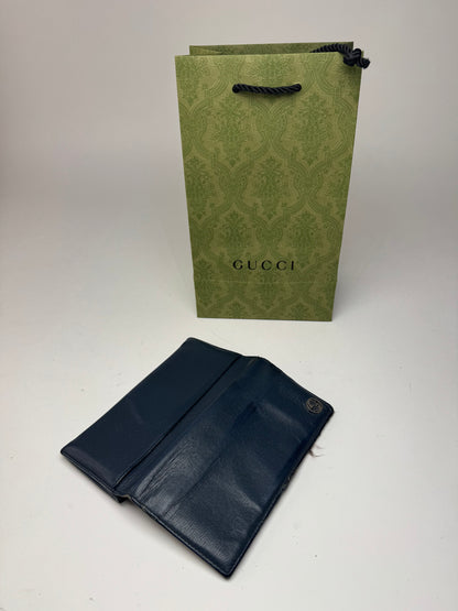 Vintage Gucci Leather Card holder / ID holder navy