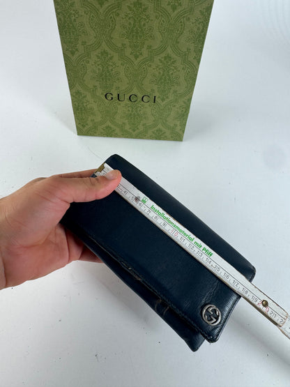Vintage Gucci Leather Card holder / ID holder navy