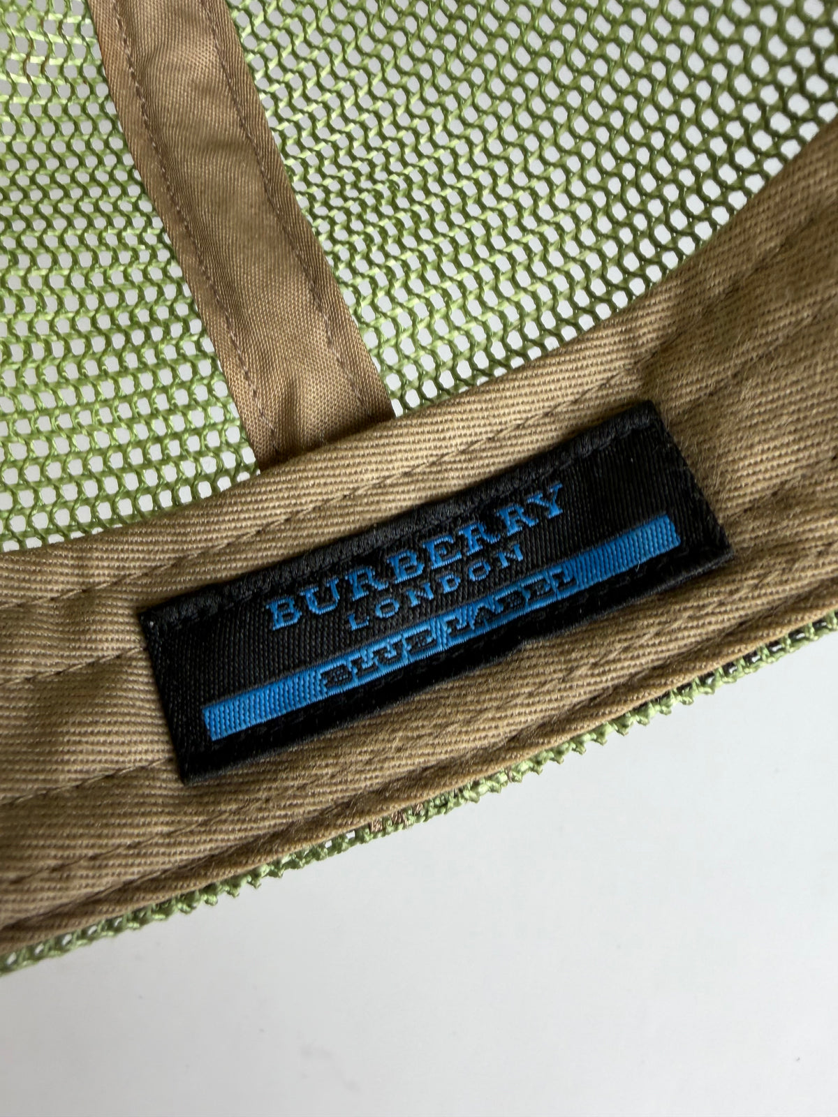 Vintage Burberry Camo Mesh Cap c. 2010s Orange Green