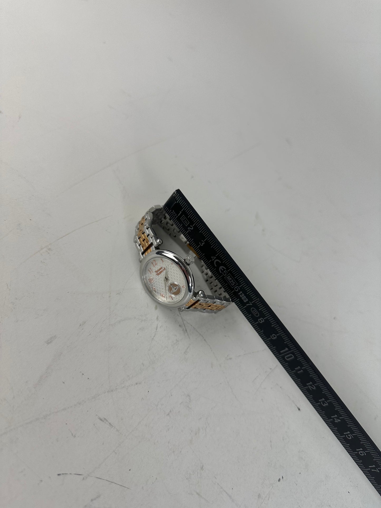 Vintage Vivienne Westwood Stainless Steel Bracelet Watch Silver Gold