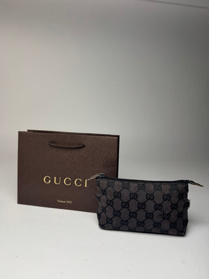 Vintage Gucci Monogram Canvas Leather monogram bag black