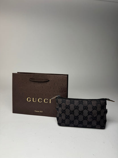 Vintage Gucci Monogram Canvas Leather monogram bag black