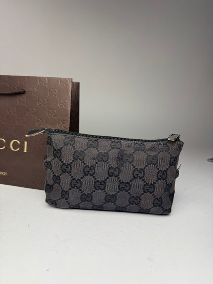 Vintage Gucci Monogram Canvas Leather monogram bag black