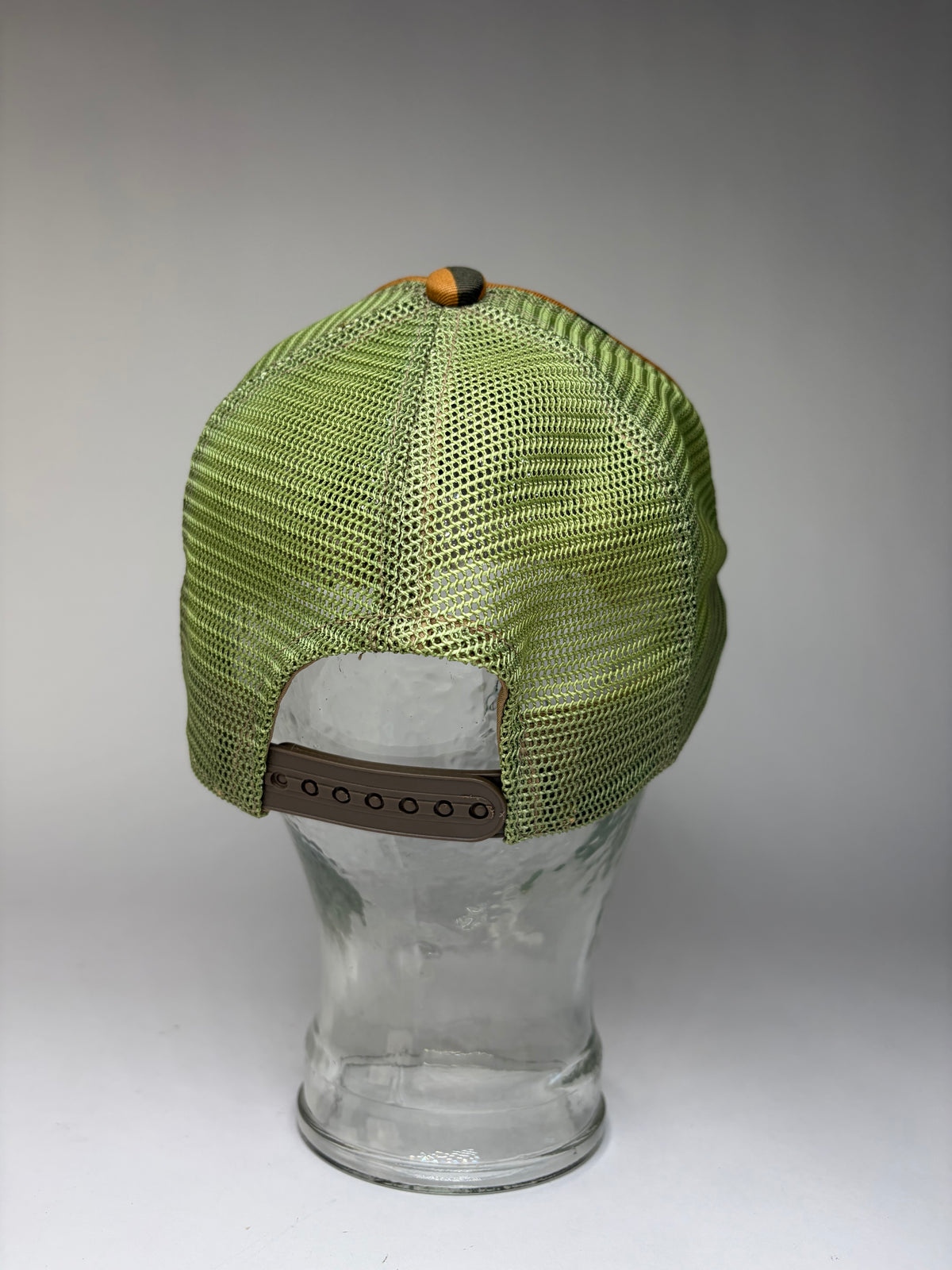 Vintage Burberry Camo Mesh Cap c. 2010s Orange Green