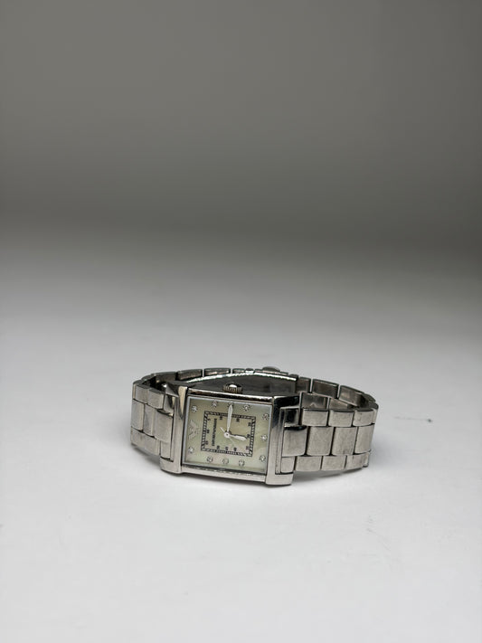 Vintage Giorgio Armani Emporio Armani Stainless Steel Quartz Watch Early 2000s Silver