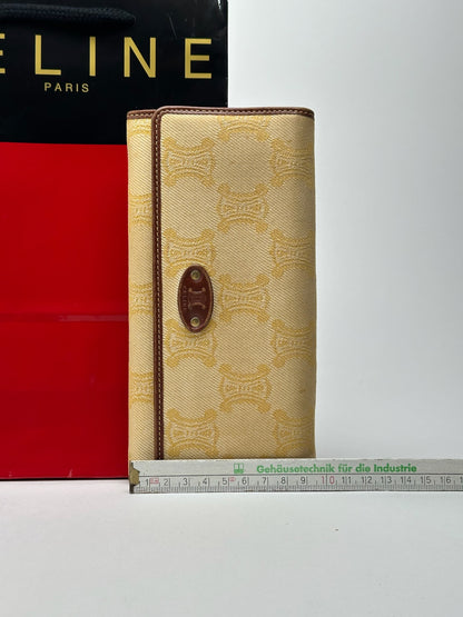 Vintage Celine Paris Monogram Wallet cream brown