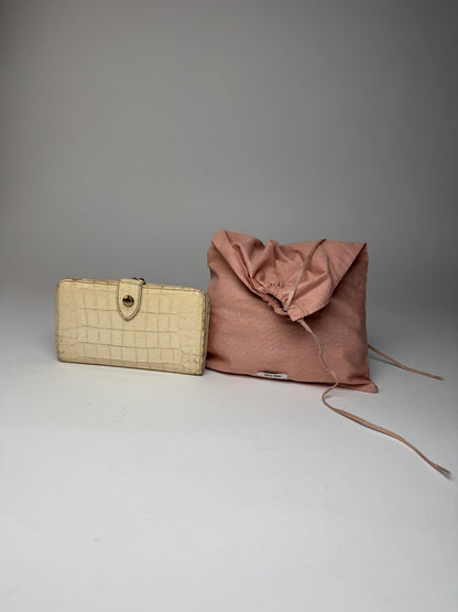 Vintage Miu Miu Leather Crocodile Emblossed White