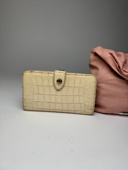 Vintage Miu Miu Leather Crocodile Emblossed White