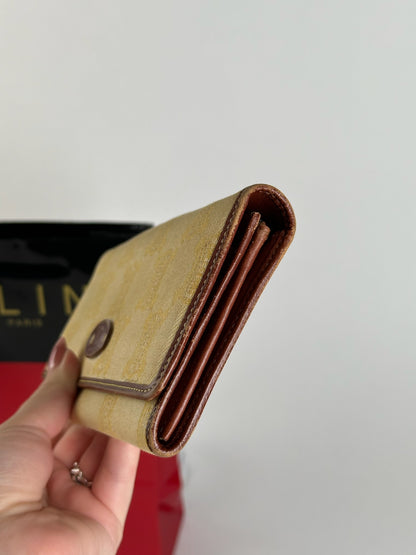 Vintage Celine Paris Monogram Wallet cream brown