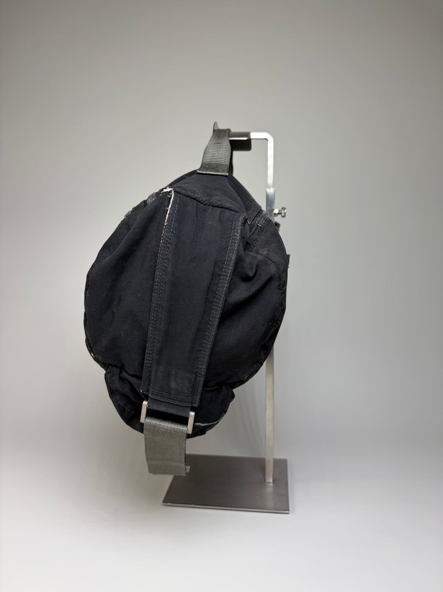 Vintage Prada Nylon Shoulder Bag Black Silver