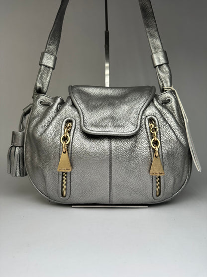 Vintage Chloe See by Chloé Pebbled Leather Flap Crossbody Bag c. Mid-2000s Silver