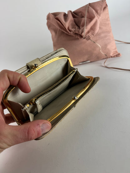 Vintage Miu Miu Leather Crocodile Emblossed White