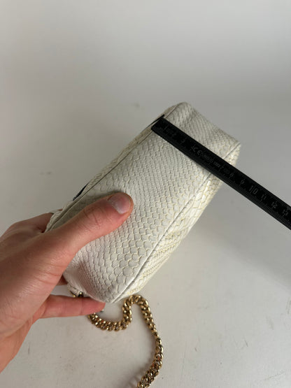 Vintage Stella Mc Cartney Snake Emblossed Vegan Leather Shoulder Bag Black White