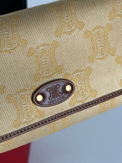 Vintage Celine Paris Monogram Wallet cream brown