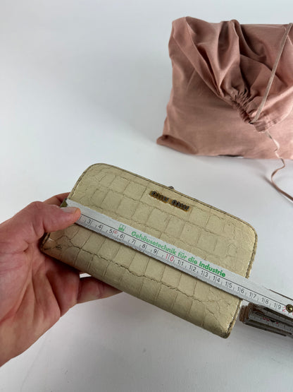 Vintage Miu Miu Leather Crocodile Emblossed White