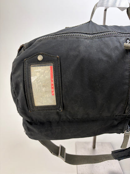 Vintage Prada Nylon Shoulder Bag Black Silver