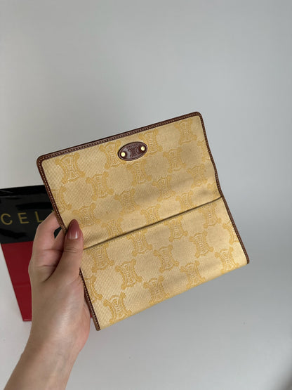 Vintage Celine Paris Monogram Wallet cream brown