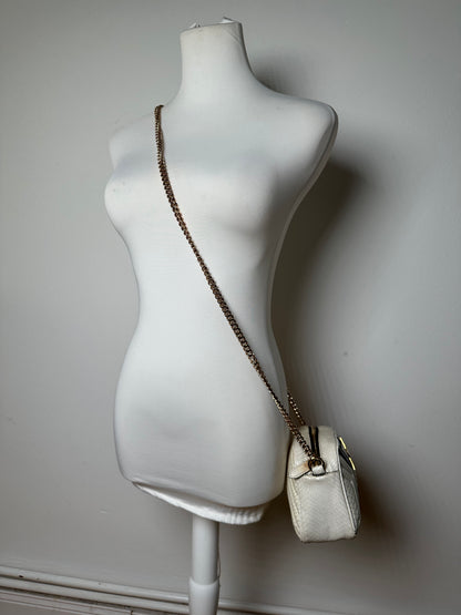 Vintage Stella Mc Cartney Snake Emblossed Vegan Leather Shoulder Bag Black White