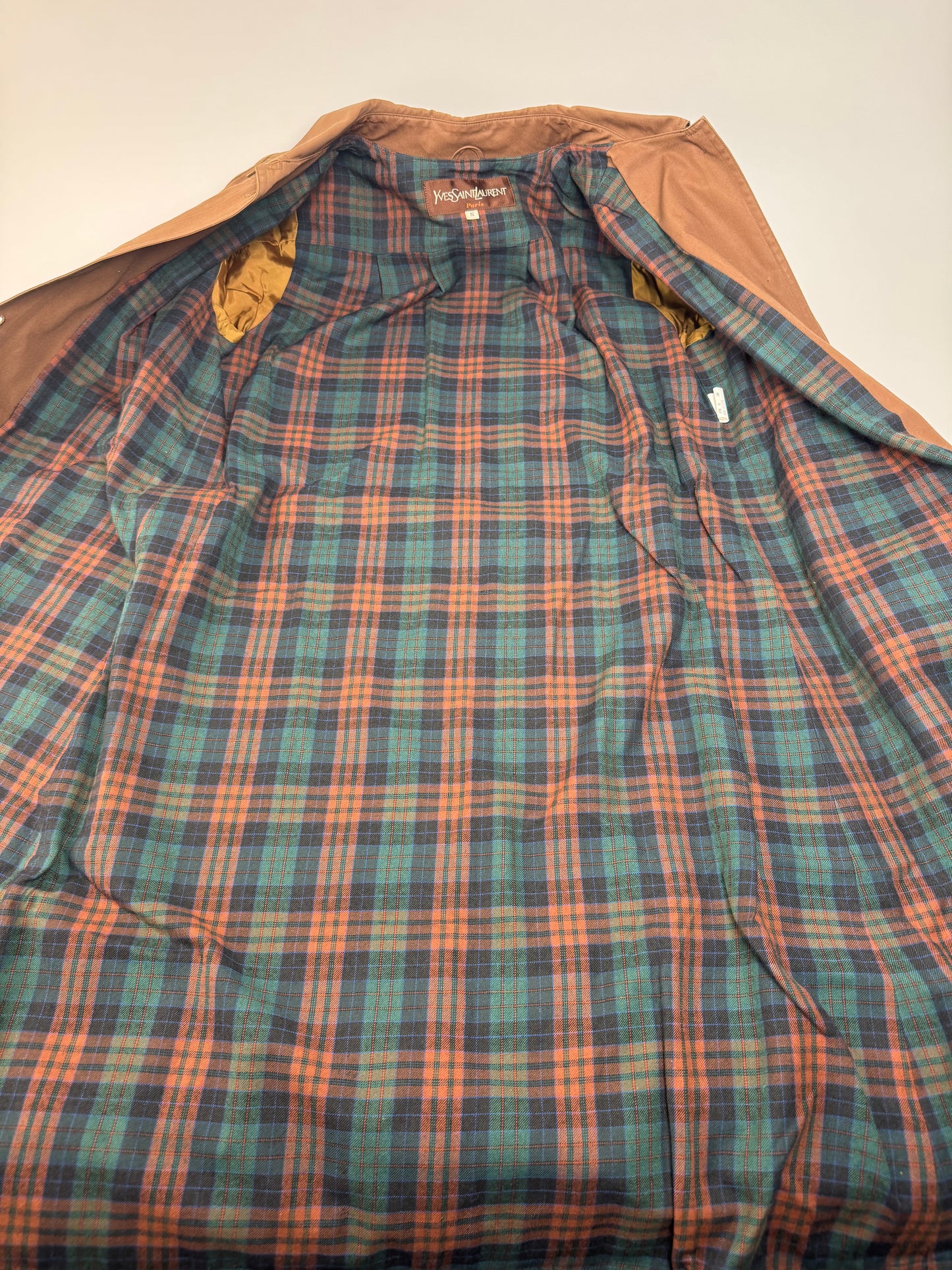 Vintage Yves Saint Laurent Canvas Trenchcoat Brown M