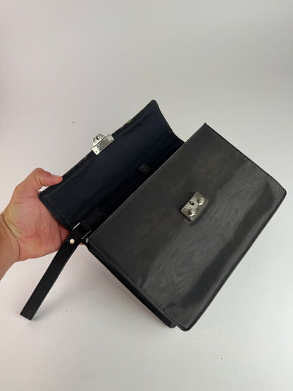 Pochette vintage en toile noire Jean Paul Gaultier