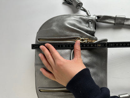 Vintage Chloe See by Chloé Pebbled Leather Flap Crossbody Bag c. Mid-2000s Silver
