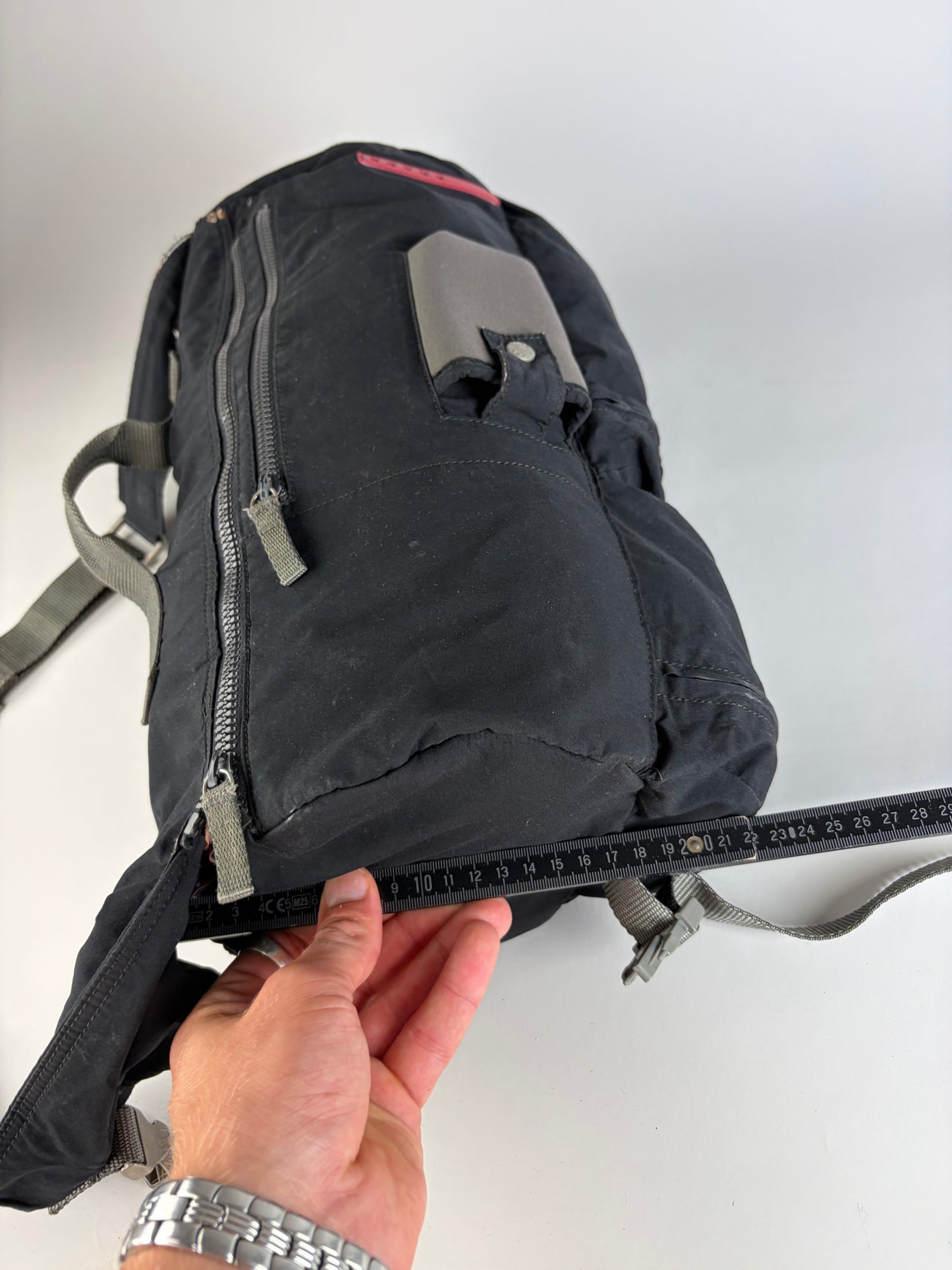 Vintage Prada Nylon Shoulder Bag Black Silver