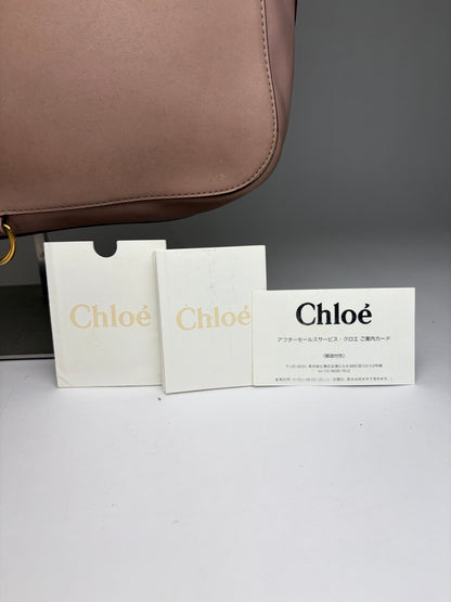 Vintage Chloé Leather Tote Dusty Pink Gold