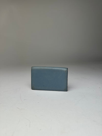 Vintage Loewe Anagram Bifold Card Holder Pale Blue Leather