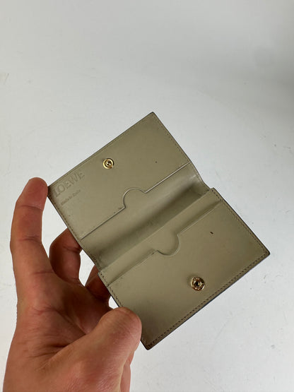 Vintage Loewe Anagram Bifold Card Holder Pale Blue Leather