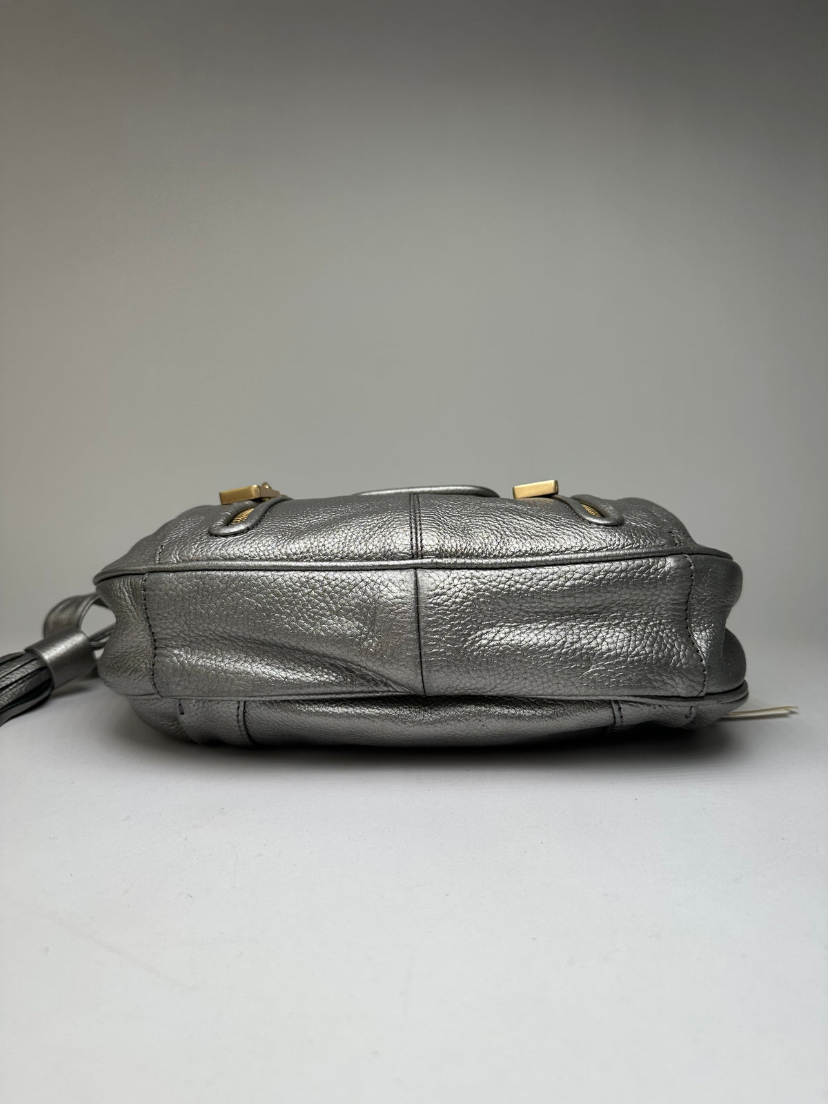 Vintage Chloe See by Chloé Pebbled Leather Flap Crossbody Bag c. Mid-2000s Silver