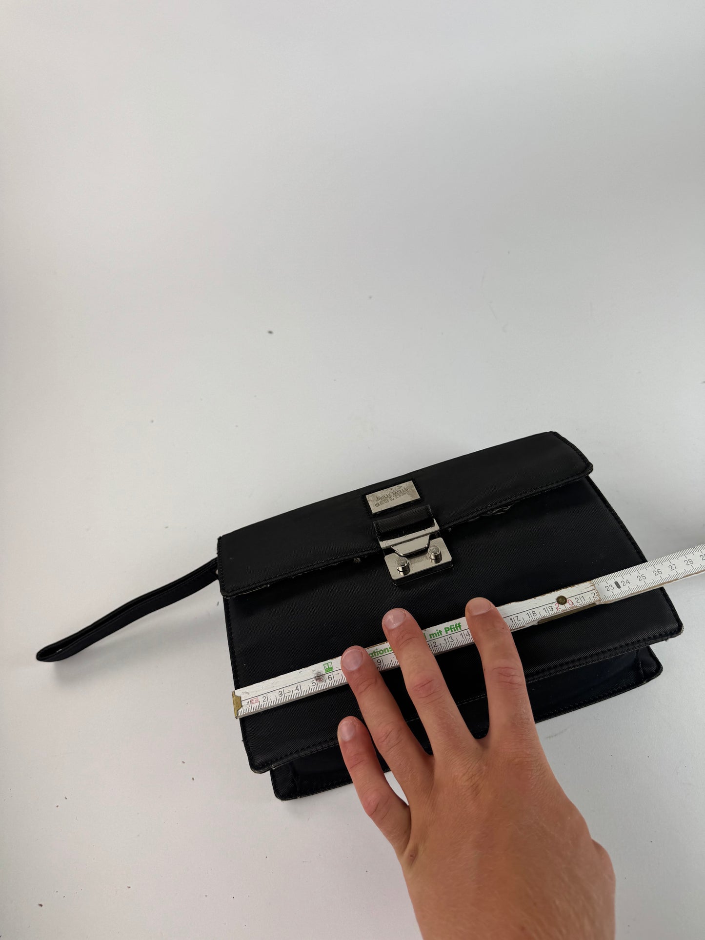 Pochette vintage en toile noire Jean Paul Gaultier