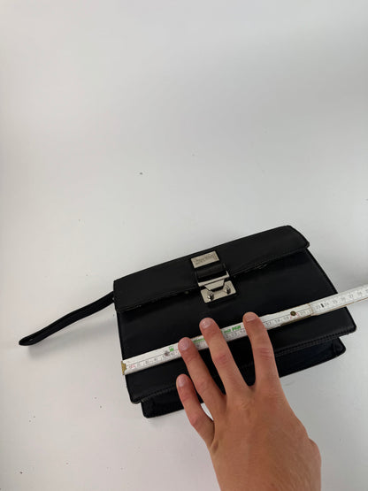 Pochette vintage en toile noire Jean Paul Gaultier