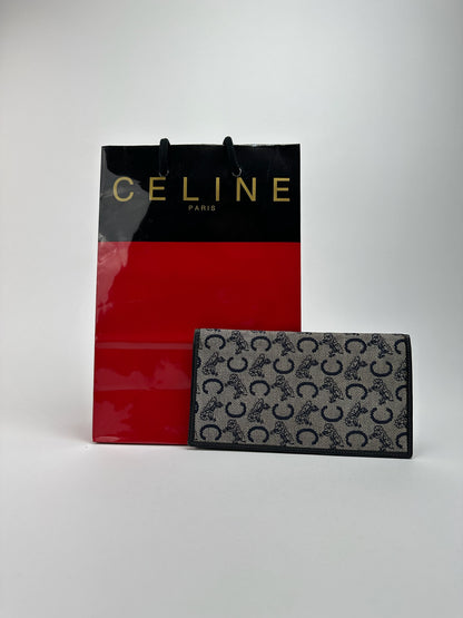 Vintage Celine Macadam Monogram ID holder black white